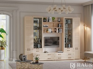 Модульная гостиная Инесса Классика (Raus) Дуб беленый